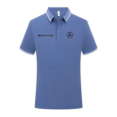 Polo Mercedes AMG Homme Manche Courte 2023 Slim Fit Poloshirt Casual Col Contrasté